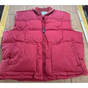 Schott NYC Red‎ Puffer Thick Down Nylon Full Zip Vest Sz 4XL Big & Tall Vintage